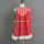 Hot sale red chiffon cotton linen stripe dress